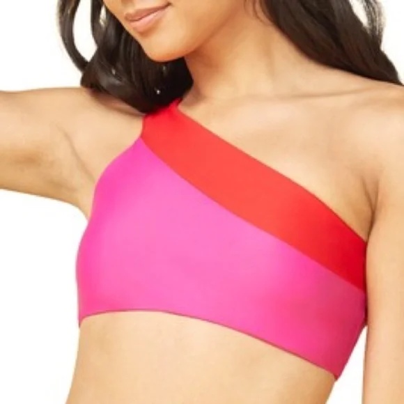 NWT Summersalt Sidestroke Top & High Leg Mid Rise bikini Hibiscus & Lava sz 8 - Picture 6 of 15